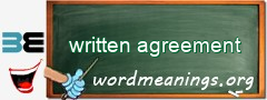 WordMeaning blackboard for written agreement
